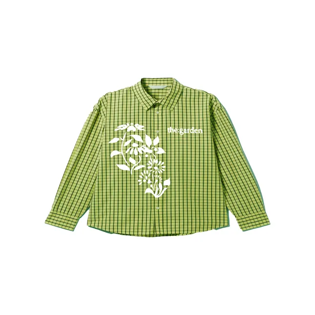 Green Button Up Screen Print
