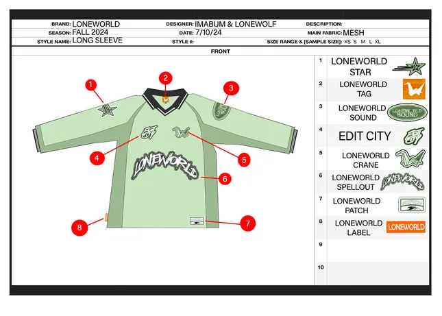 Loneworld Long Sleeve Techpack
