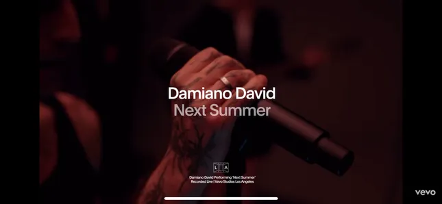 Damiano David ‘Next Summer’ for vevo studios