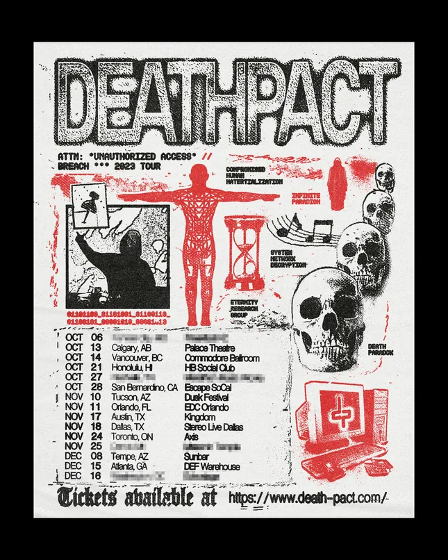 Tour Posters + City Variants for Deathpact (DJ)
