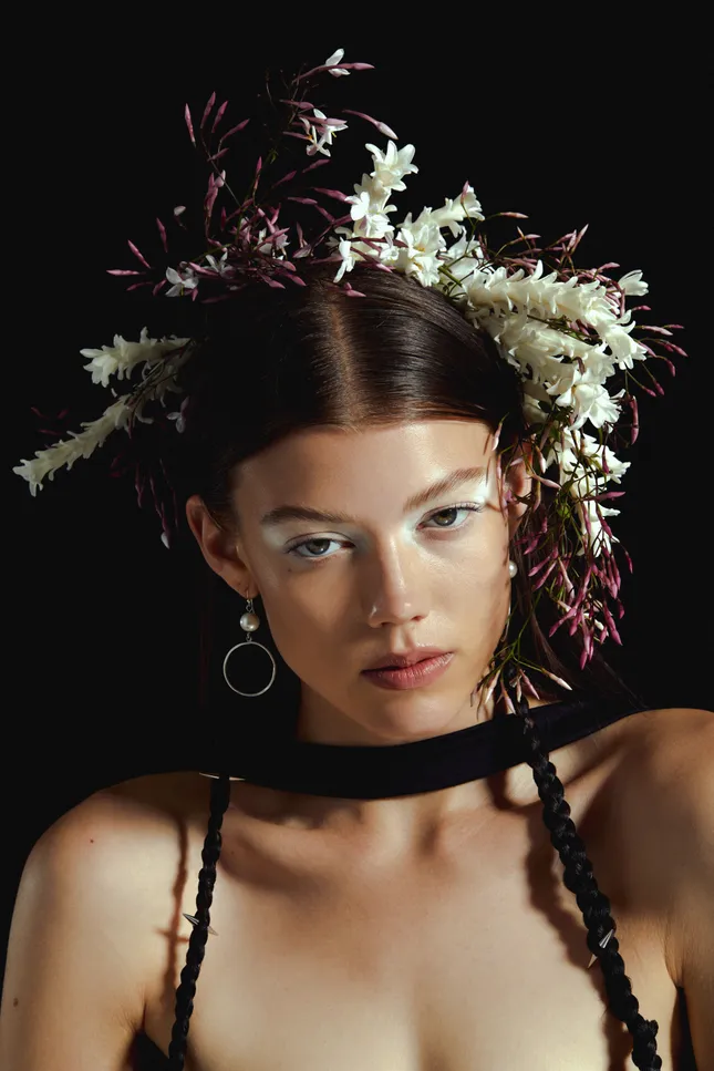 Dark Florals Beauty Photoshoot
