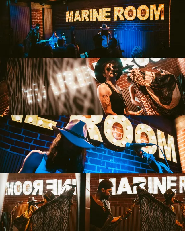 Stage work for the American Mile band