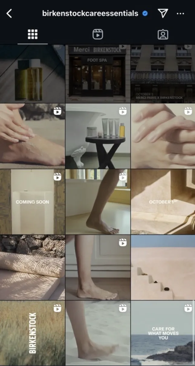 Birkenstock Care Essentials: Creative consultation/ curation for Pre-Launch Feed