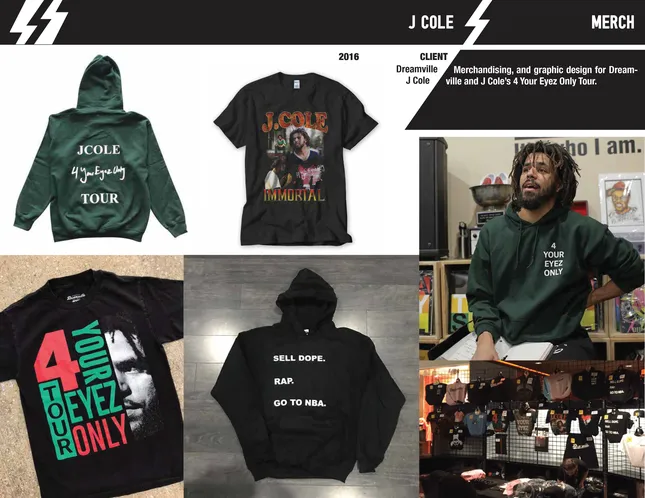 J Cole Dreamville : For your Eyes only Tour Merch