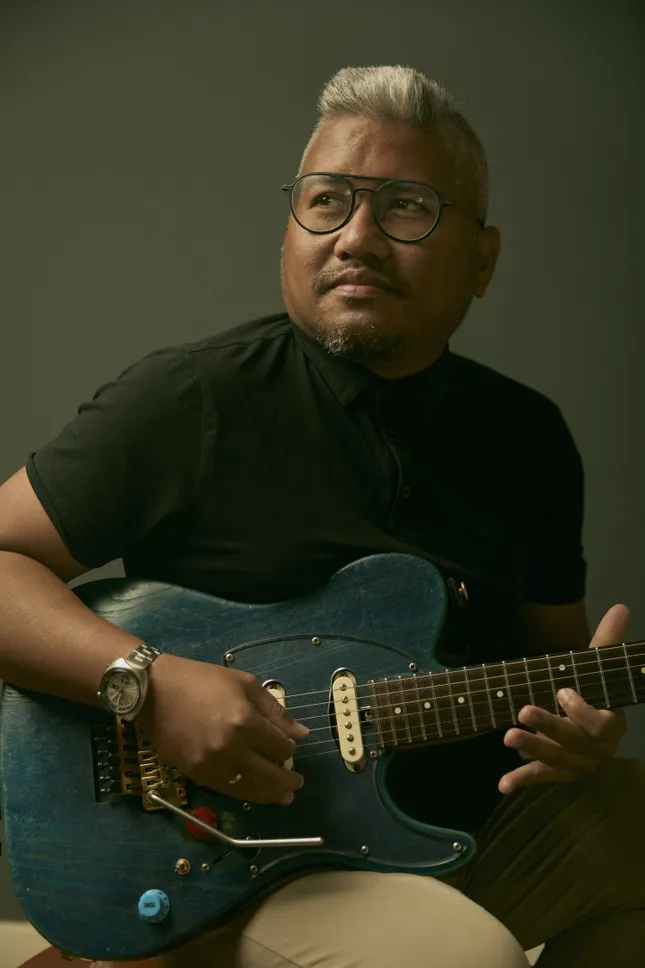 Portraits of Indonesian musicians Andre Dinuth and Wanda Omar