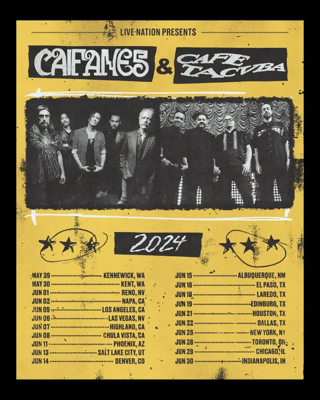 Poster design for Caifanes & Cafe Tacvba 2024 USA Tour