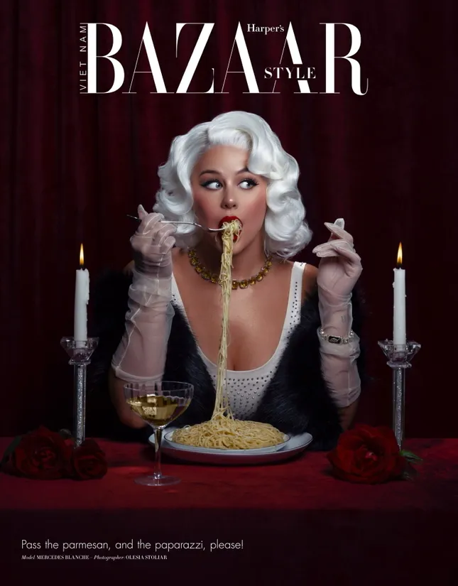 Mercedes Blanche - Harpers Bazaar Style