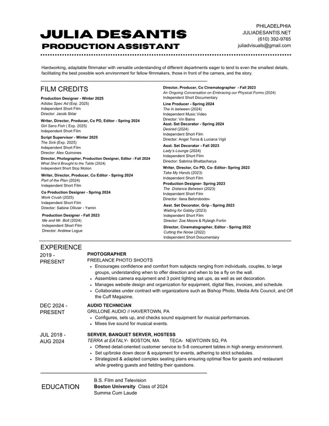 PA Resume