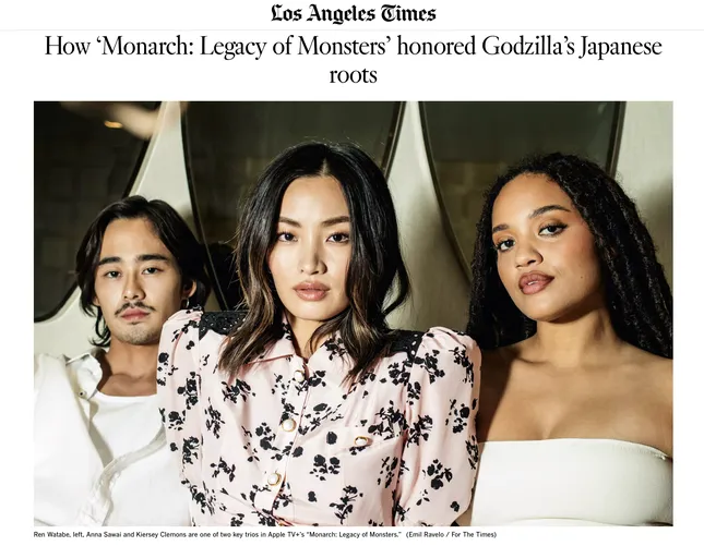 Apple TV+ cast of Monarch: Legacy of Monsters for LA Times