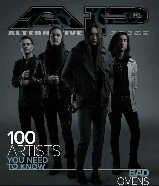 Alternative press magazine cover of Bad Omens