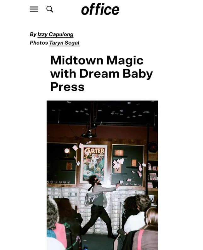 Dream Baby at Tanen’s Magic for Office Magazine