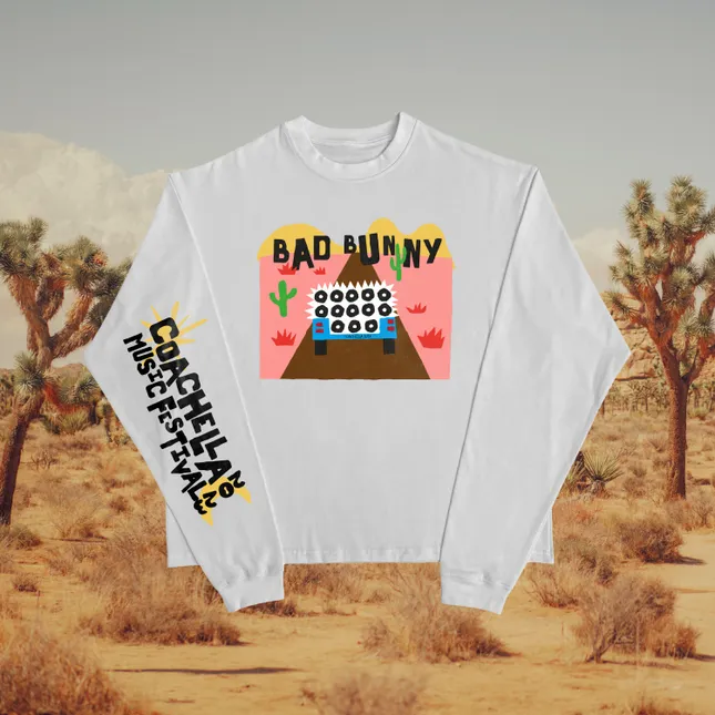 Official Long Sleeve T-Shirt design for Bad Bunny at Coachella Festival 2023