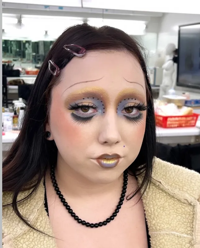 futuristic 1920s test makeup for IMATS