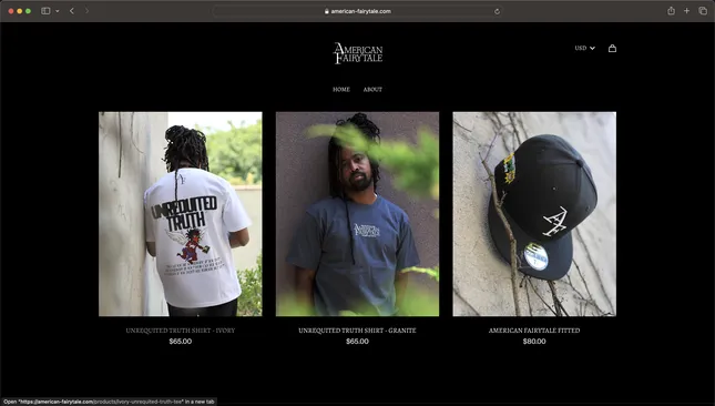 American Fairytale Merch/E-Comm Shoot