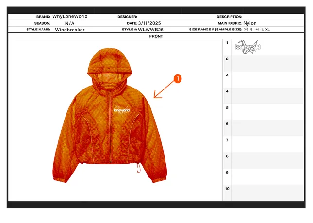 Loneworld Orange Windbreaker Techpack