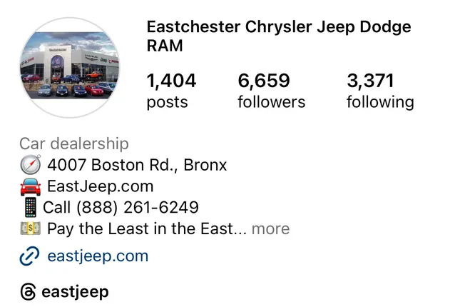 Eastchester Jeep - Social Media Marketing