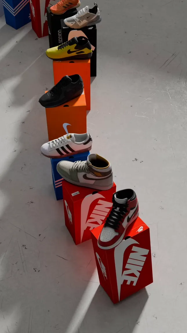 Shoe Dominos - Personal Project/ 3D Simulation Art