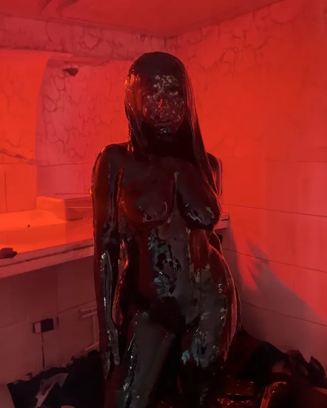 Black Goo Body Paint for Zacari Music Video