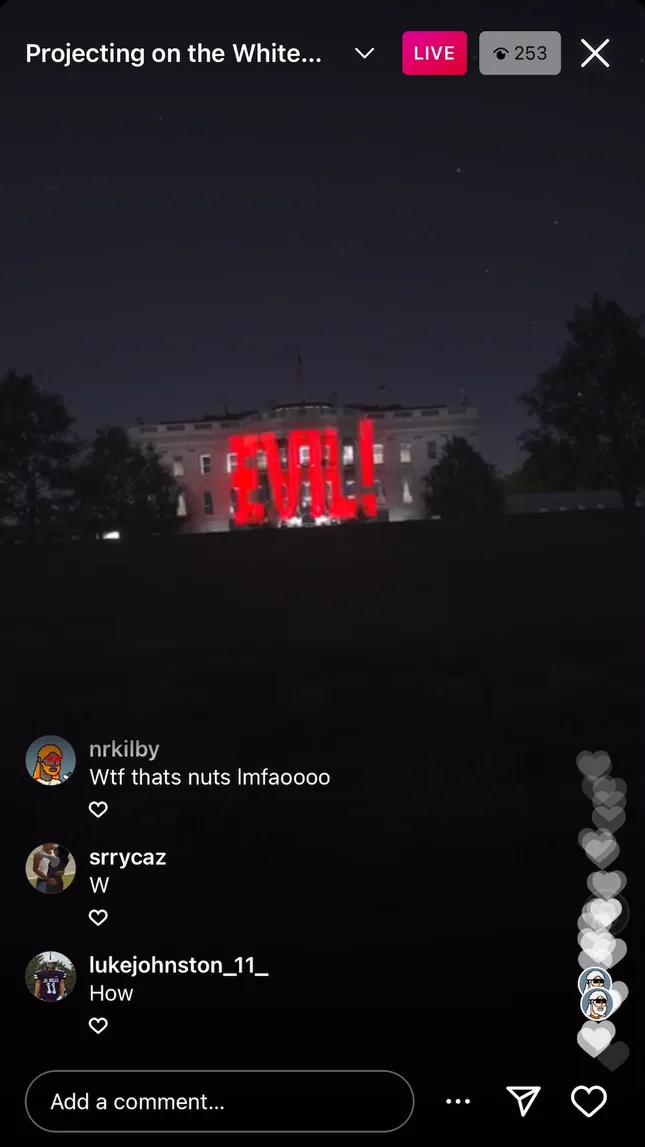 Viral White House Projection Instagram Live KITO Short