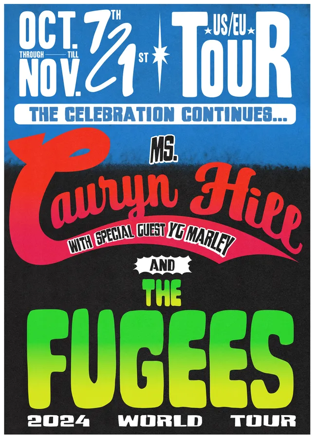 Poster & Merchandise design for Lauryn Hill (Oct. - Nov. 2024 UK/EU Tour)