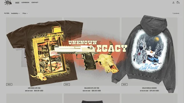 Web Dev & Merch Design: Unknown Legacy