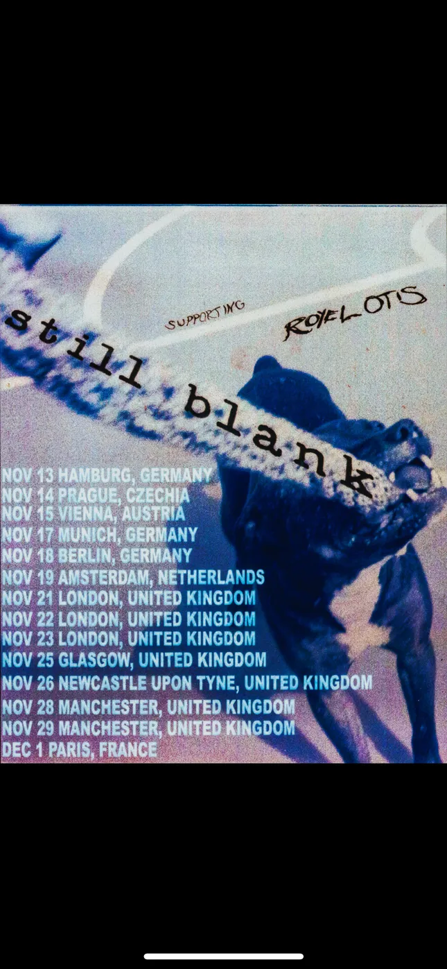 Poster design for Still Blanks support tour with Royel Otis