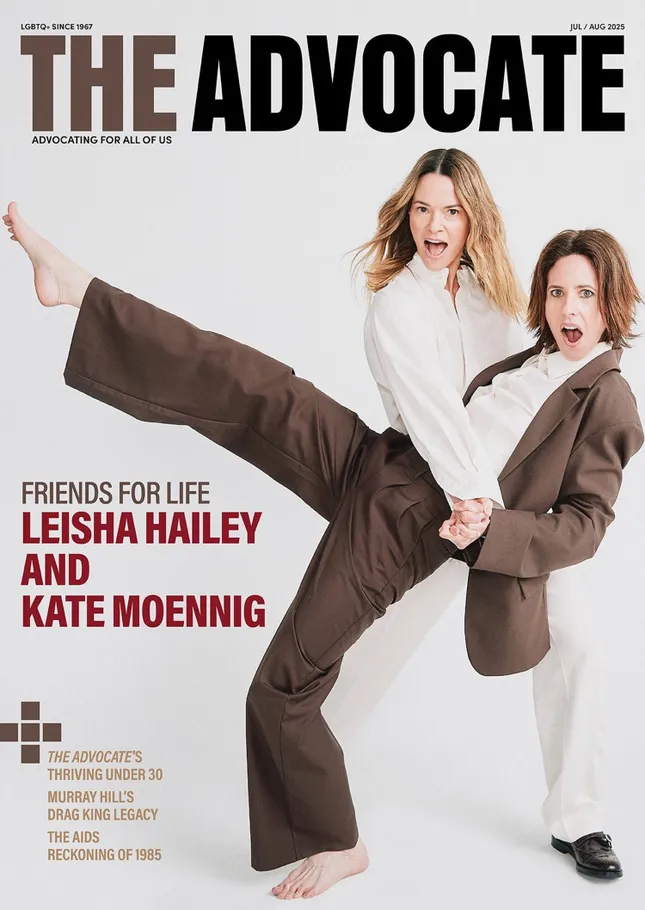 Leisha Hailey and Kate Moennig for the July/August cover story of The Advocate magazine