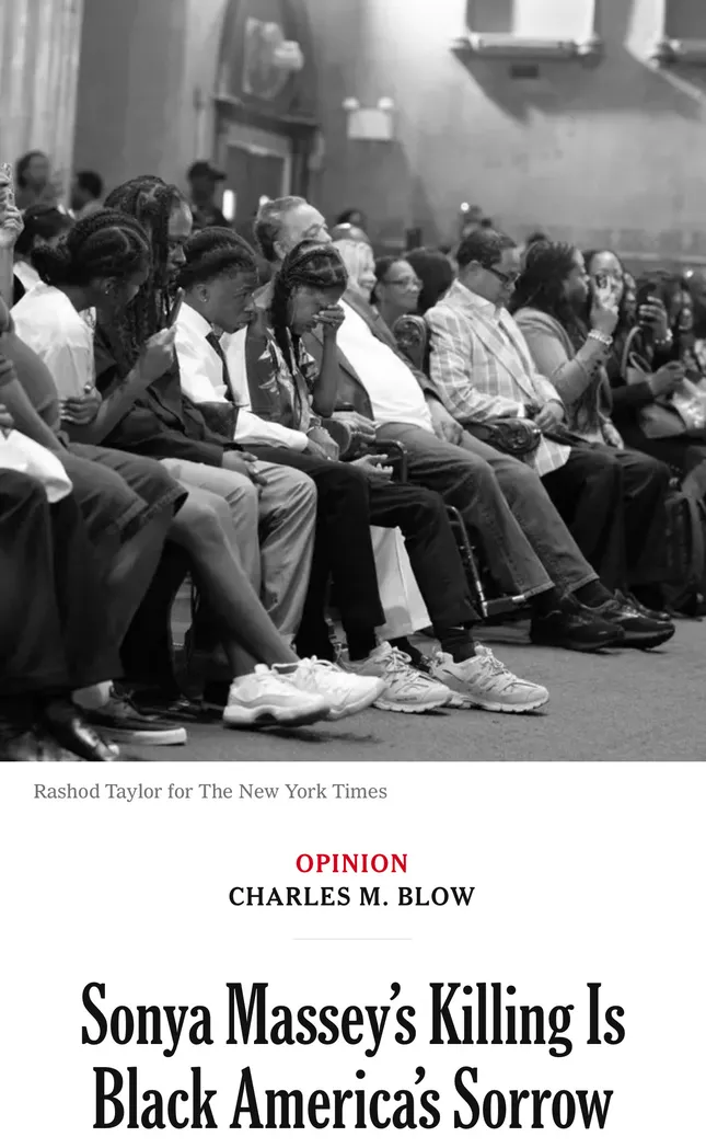 Sonya Massey’s killing is Black America’s Sorrow