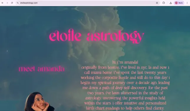 Web Design/ Development for Etoile Astrology