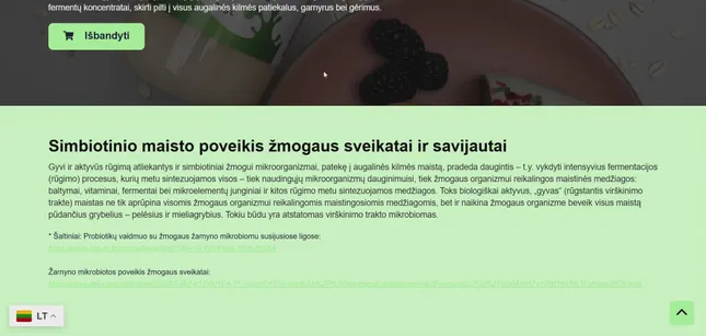 Namiko.lt Health Drinks Website