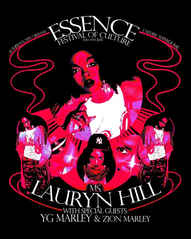 Poster & merchandise design for Lauryn Hill's Essence Festival show, July 2025.