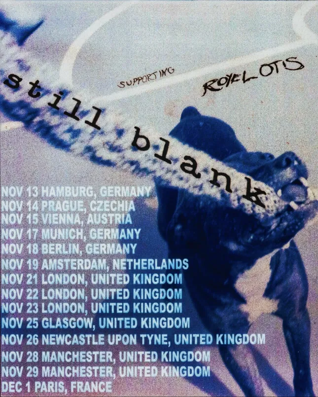 Poster design for Still Blanks support tour with Royel Otis