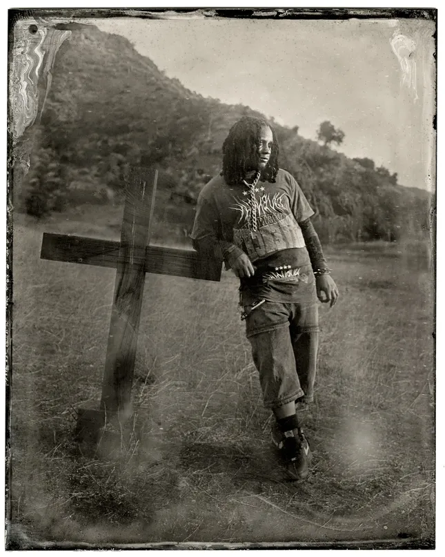 Wet plate photograph of Trippie Redd