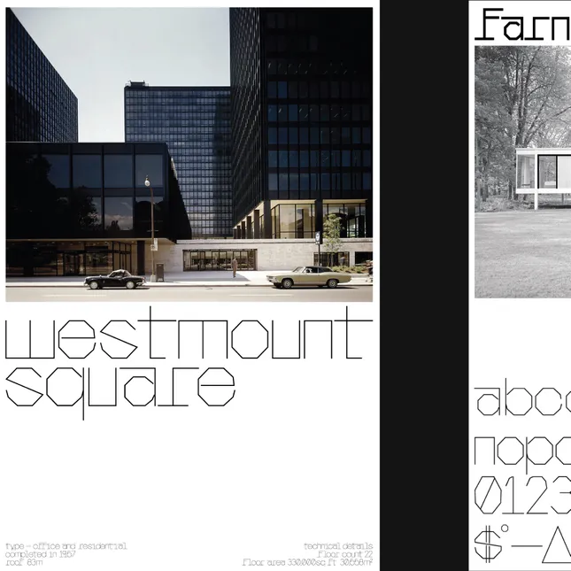 Typeface specimen Mies van der Rohe