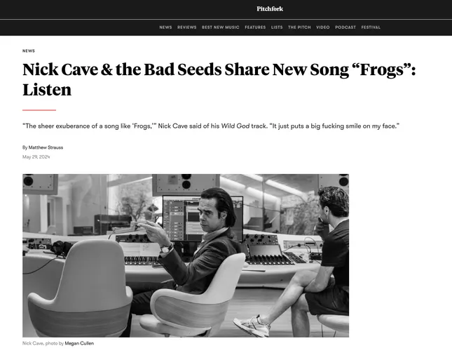 Nick Cave feature x Pitchfork