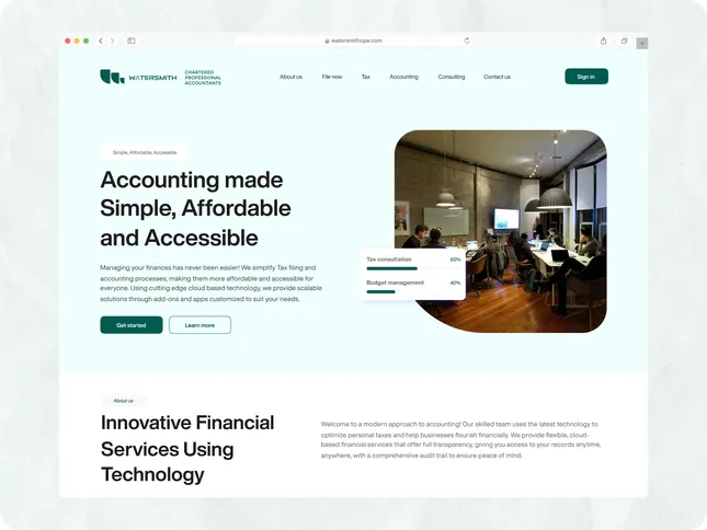 Watersmith website design