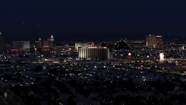 Drone shots of Las Vegas: New Orleans Casino & LV Strip