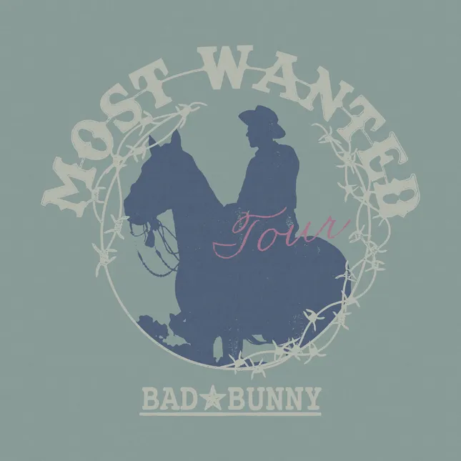 Official Merch design for Bad Bunny at Most Wanted Tour