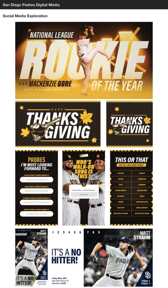 In-house design work for the San Diego Padres.