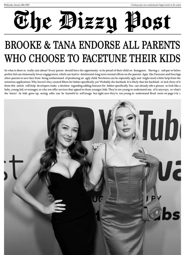Newspaper Articles for Podcast - Tana Mongeau & Brooke Schofield