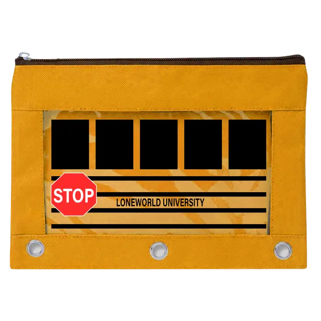 Loneworld University School Bus Pencil Pouch