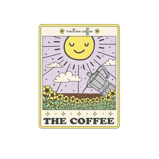 Routine Coffee Sticker Design