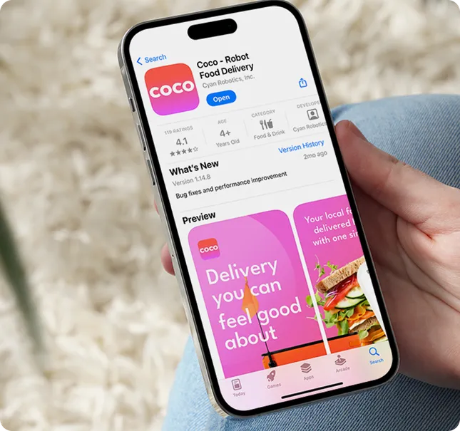 Robot food delivery app