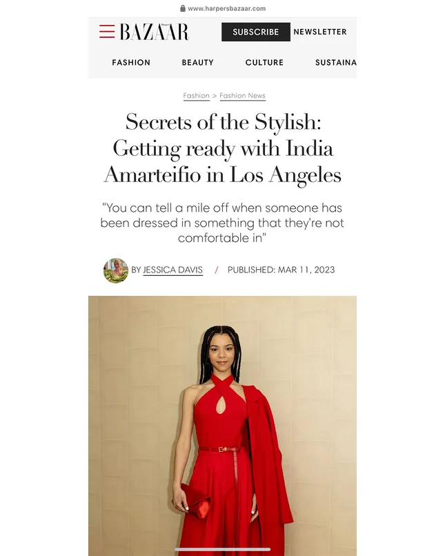 Harper’s Bazaar Article with India Amarteifio & Michael Kors in Los Angeles